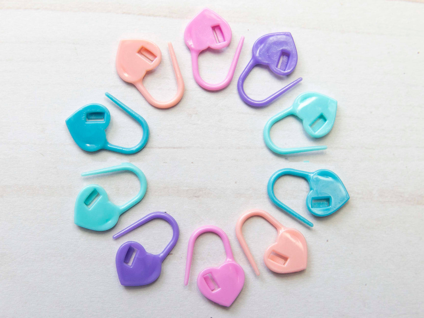 Open Locking Heart Stitch Markers | Knitting Notions