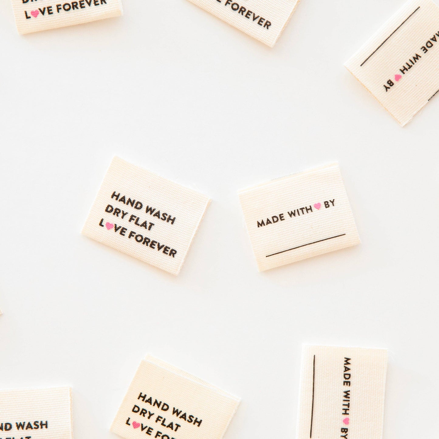 Hand Wash Dry Flat Organic Cotton Sewing Labels