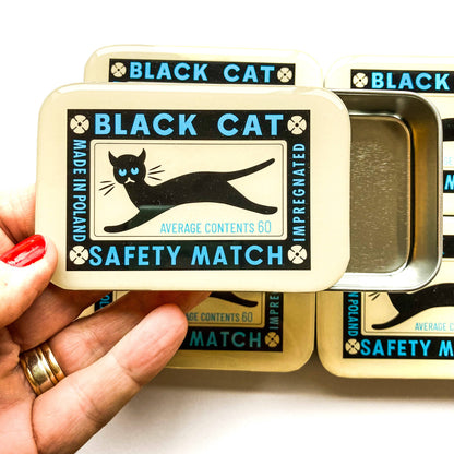 Black cat notions tin