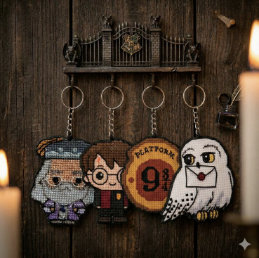 DMC Harry Potter Cross Stitch Key Ring Kits