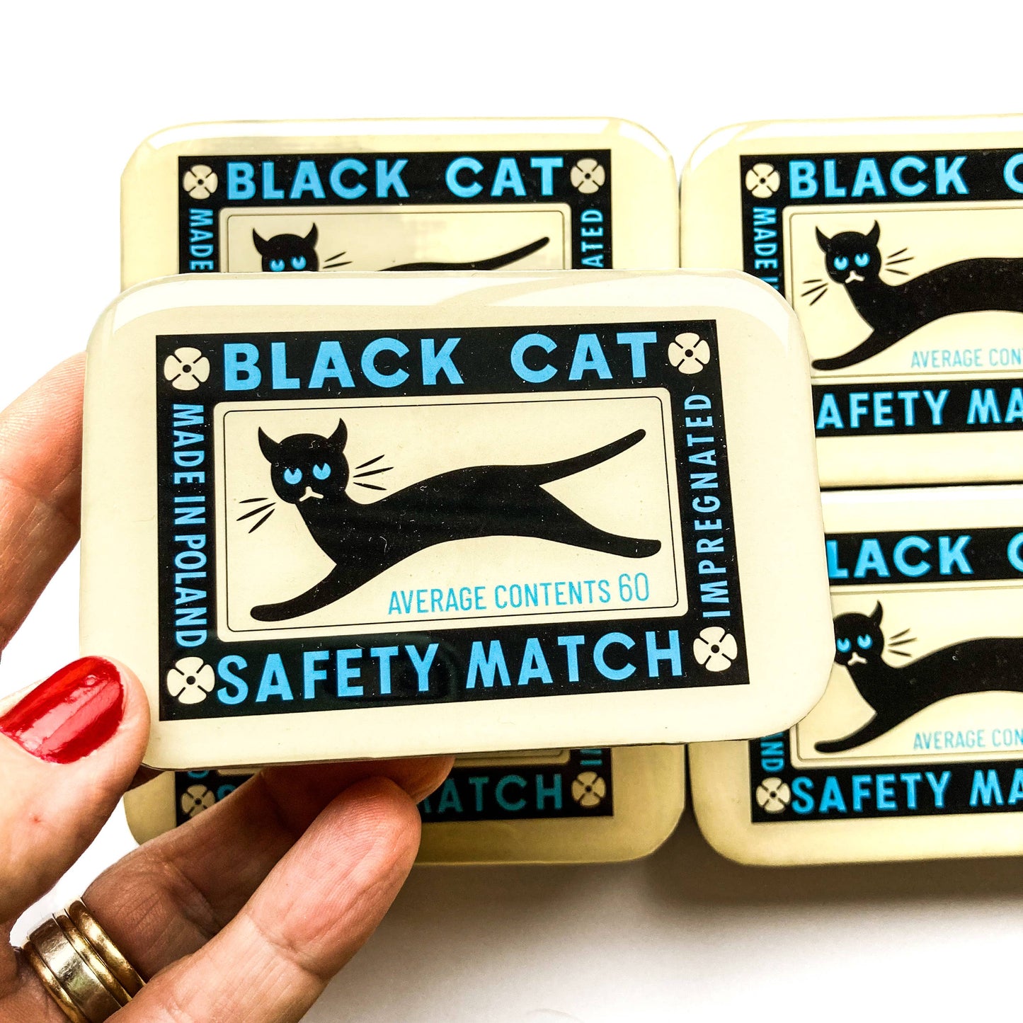 Black cat notions tin