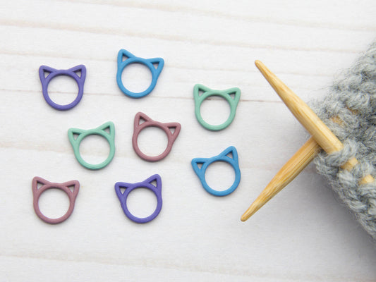 Fox & Pine Colourful Cat Closed Ring Stitch Markers
