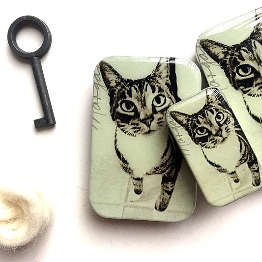 Cat Knitting Notions Tin