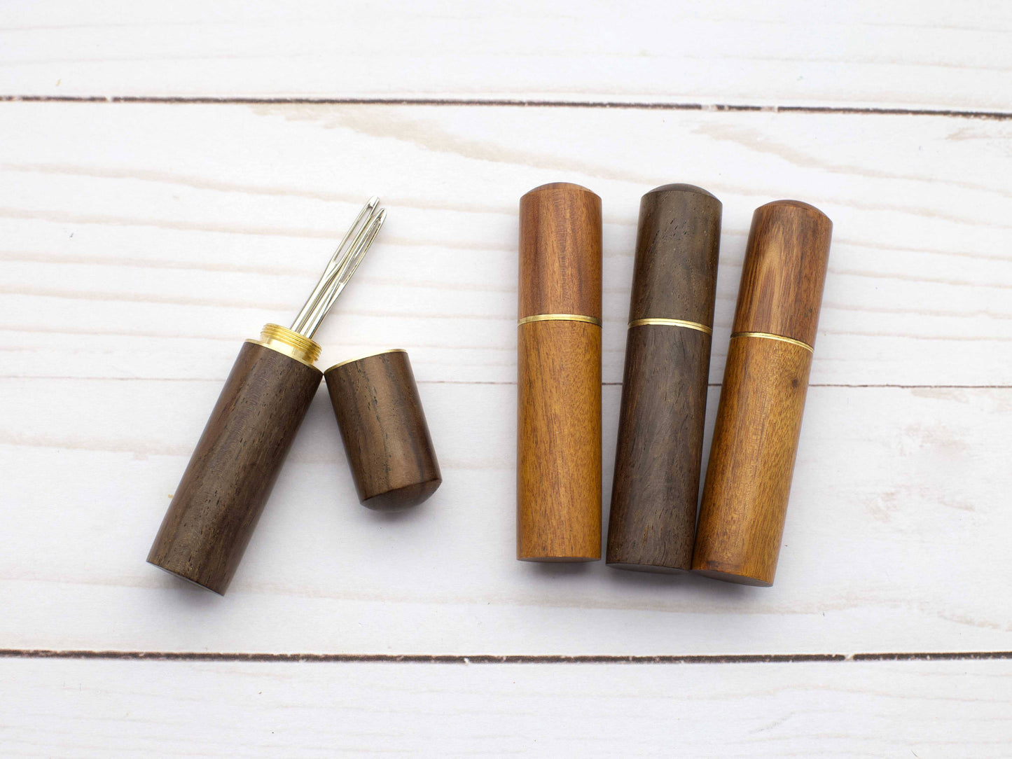Wooden Darning Needle Storage Cases Tapestry