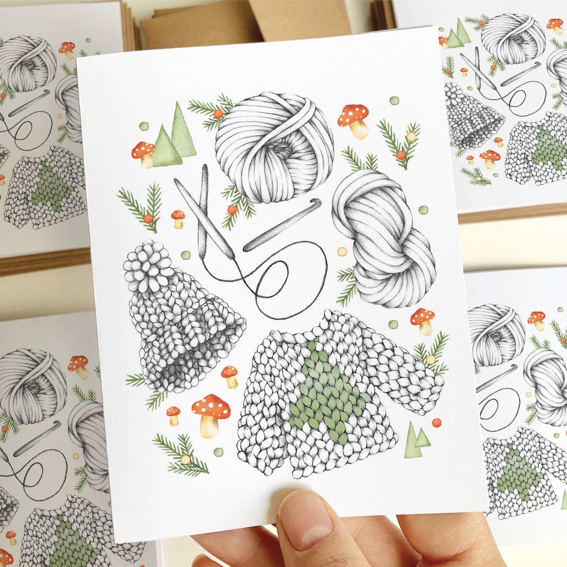 Knitting Card Xmas knitting card – Purlin' J's Yarn Emporium